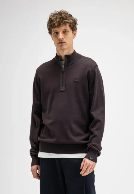 butcher of blue butcher of blue | Clifden half Zip | Bruin | M2616053