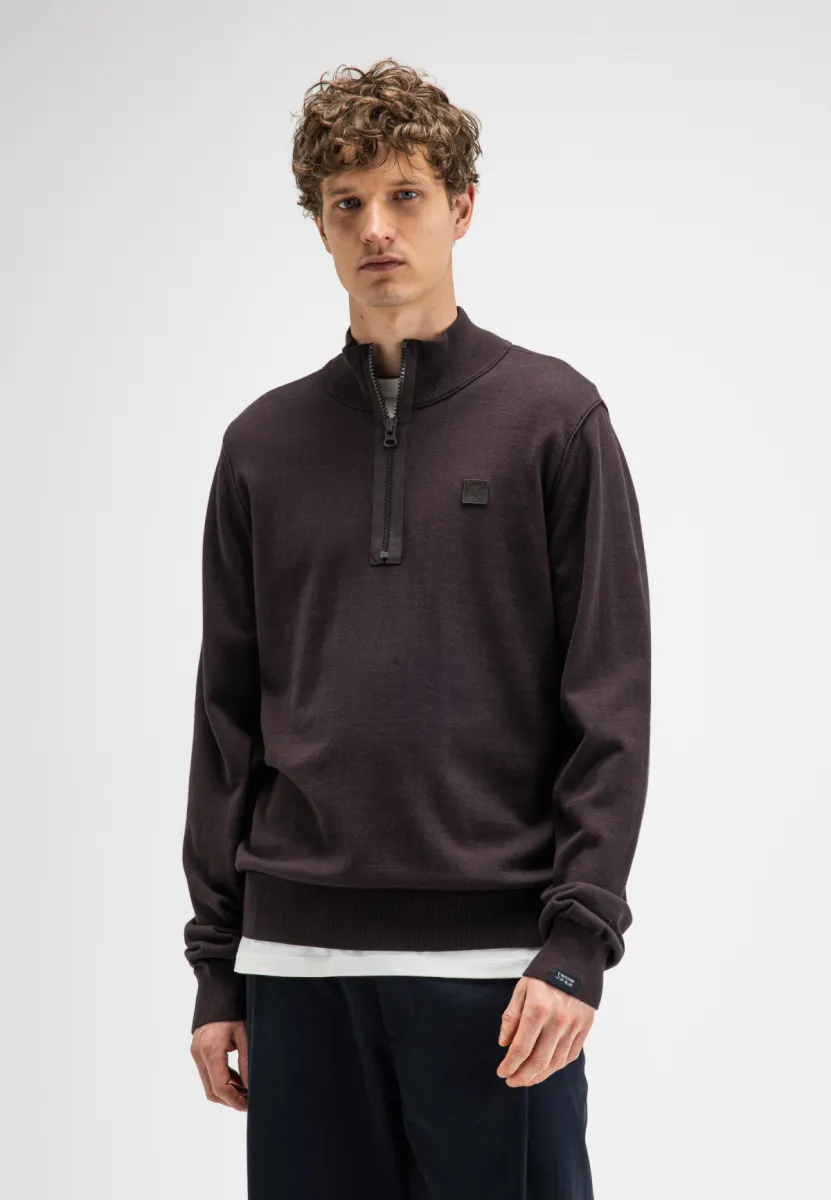butcher of blue | Clifden half Zip | Bruin | M2616053 1 butcher of blue butcher of blue | Clifden half Zip | Bruin | M2616053