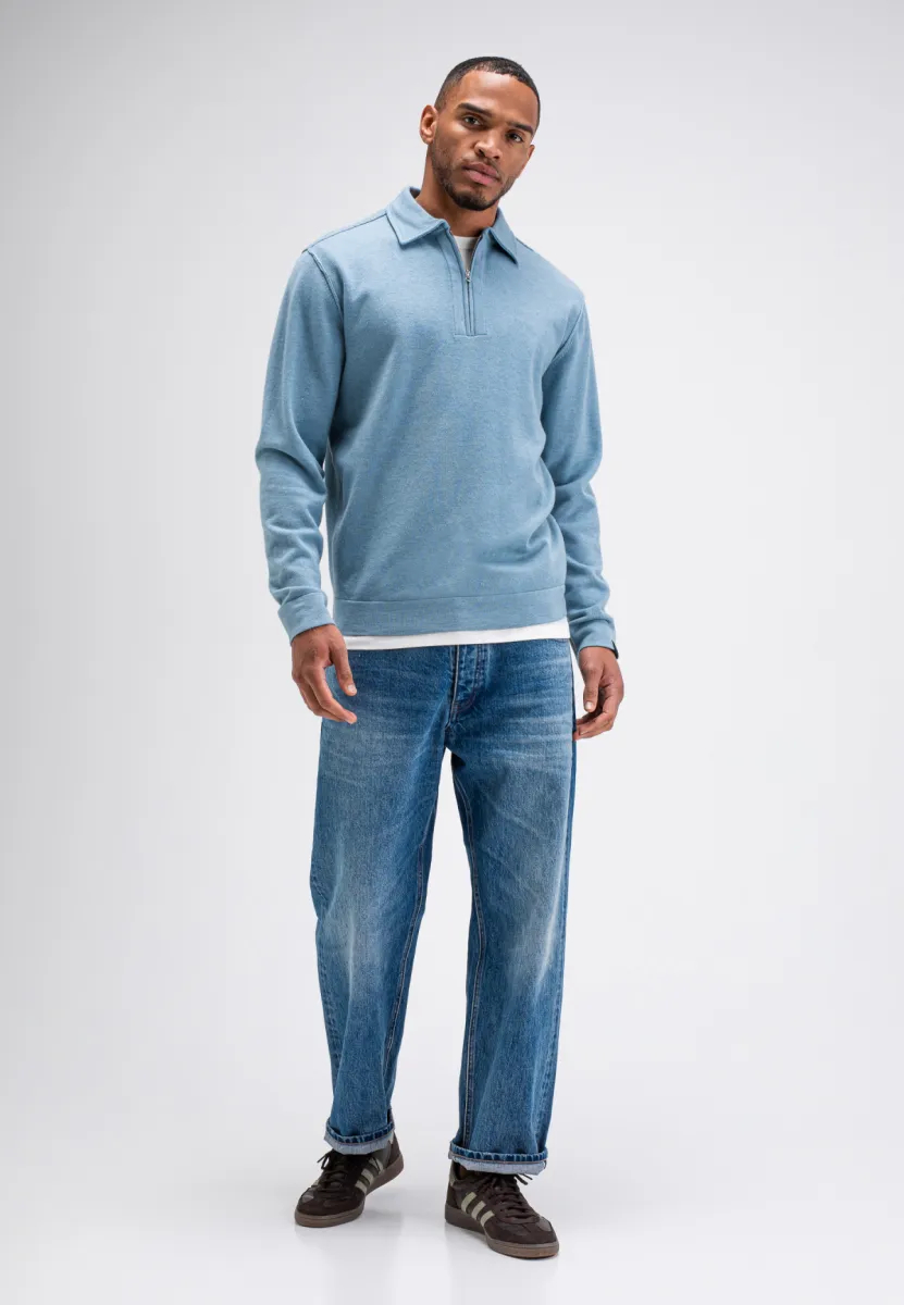butcher of blue | Clifden zip polo | Blauw | M2626009 3 butcher of blue butcher of blue | Clifden zip polo | Blauw | M2626009