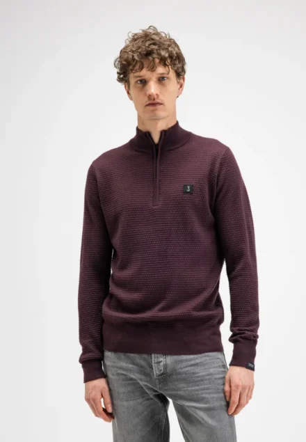butcher of blue butcher of blue | Trui overig | Rood | Structure halfzip