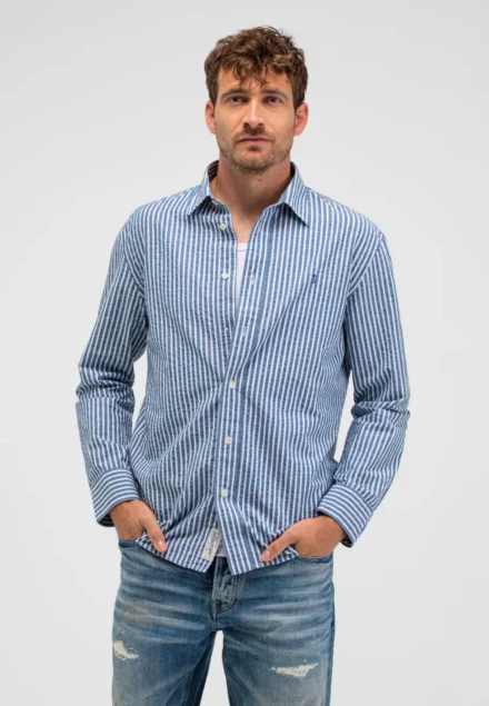 butcher of blue butcher of blue | Overhemd lange mouw | Blauw | Neale stripe shirt