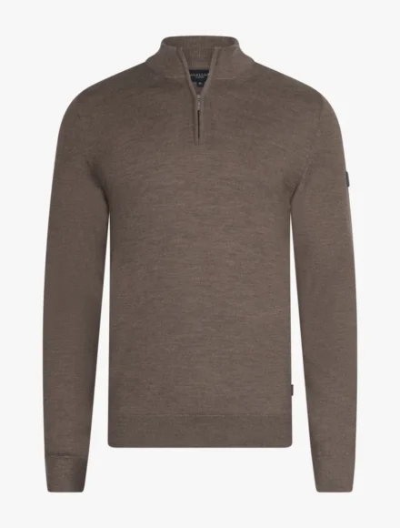 Cavallaro Cavallaro | Truien wol | Bruin | Merino Half Zip Pullover