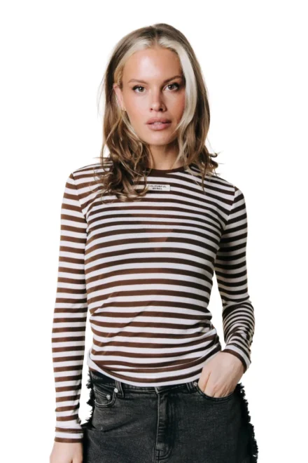 Colourful Rebel Colourful Rebel | Top | Bruin | Juna stripe roundeck top