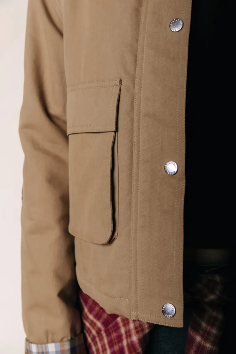 Colourful Rebel | Jas kort | Beige | Malou twill coach jacket 4 Colourful Rebel Colourful Rebel | Jas kort | Beige | Malou twill coach jacket