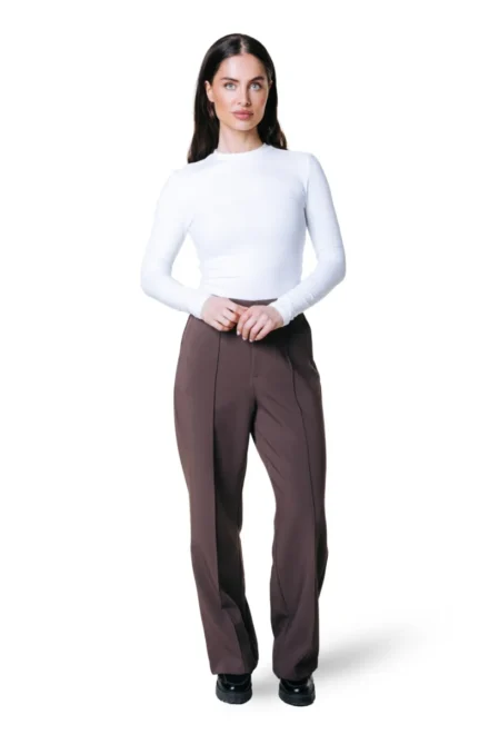 Colourful Rebel Colourful Rebel | Pantalon | Bruin | Rus uni pintuck straight pants