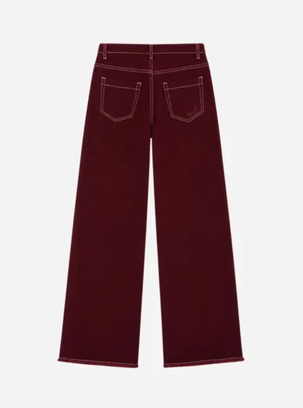 Nous Sommes Nous Sommes | Katoen wijd | Rood | Martan denim trousers