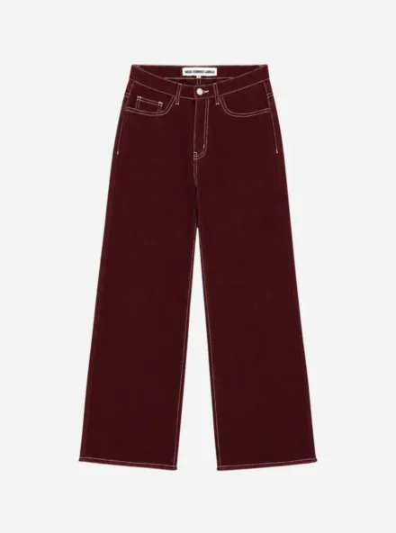 Nous Sommes Nous Sommes | Katoen wijd | Rood | Martan denim trousers