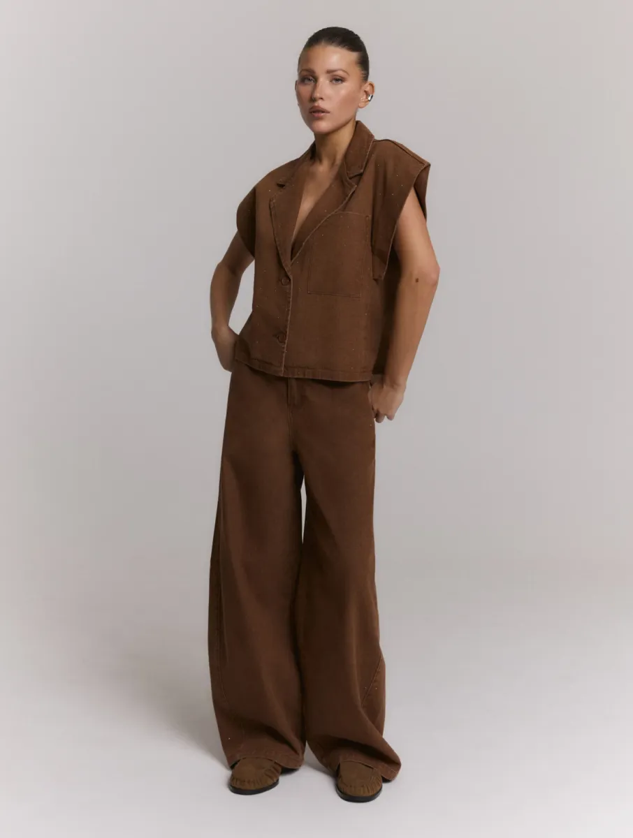 Refined Department | Denim wijd | Bruin | Hailey jeans 4 Refined Department Refined Department | Denim wijd | Bruin | Hailey jeans