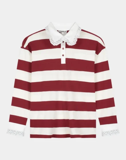 Stieglitz Stieglitz | Lange mouw polo | Wit | Zelina polo longsl lace cuff