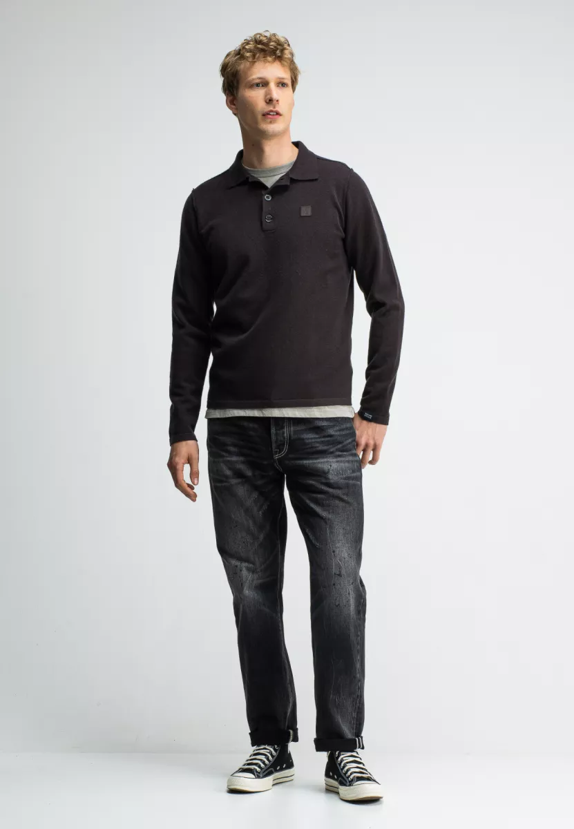 Butcher of blue | Polo lange mouw| Bruin | Clifden Polo 4 butcher of blue Butcher of blue | Polo lange mouw| Bruin | Clifden Polo
