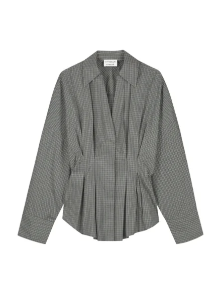 Catwalk Junkie Catwalk Junkie | Blouse | Groen | Check Blouse with waist pleats