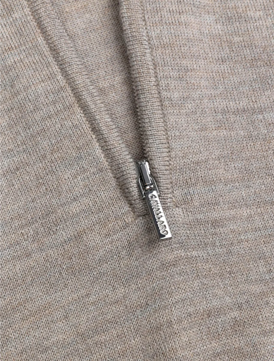 Cavallaro | Pullover | Beige | Merino Half Zip Pullover 4 Cavallaro Cavallaro | Pullover | Beige | Merino Half Zip Pullover