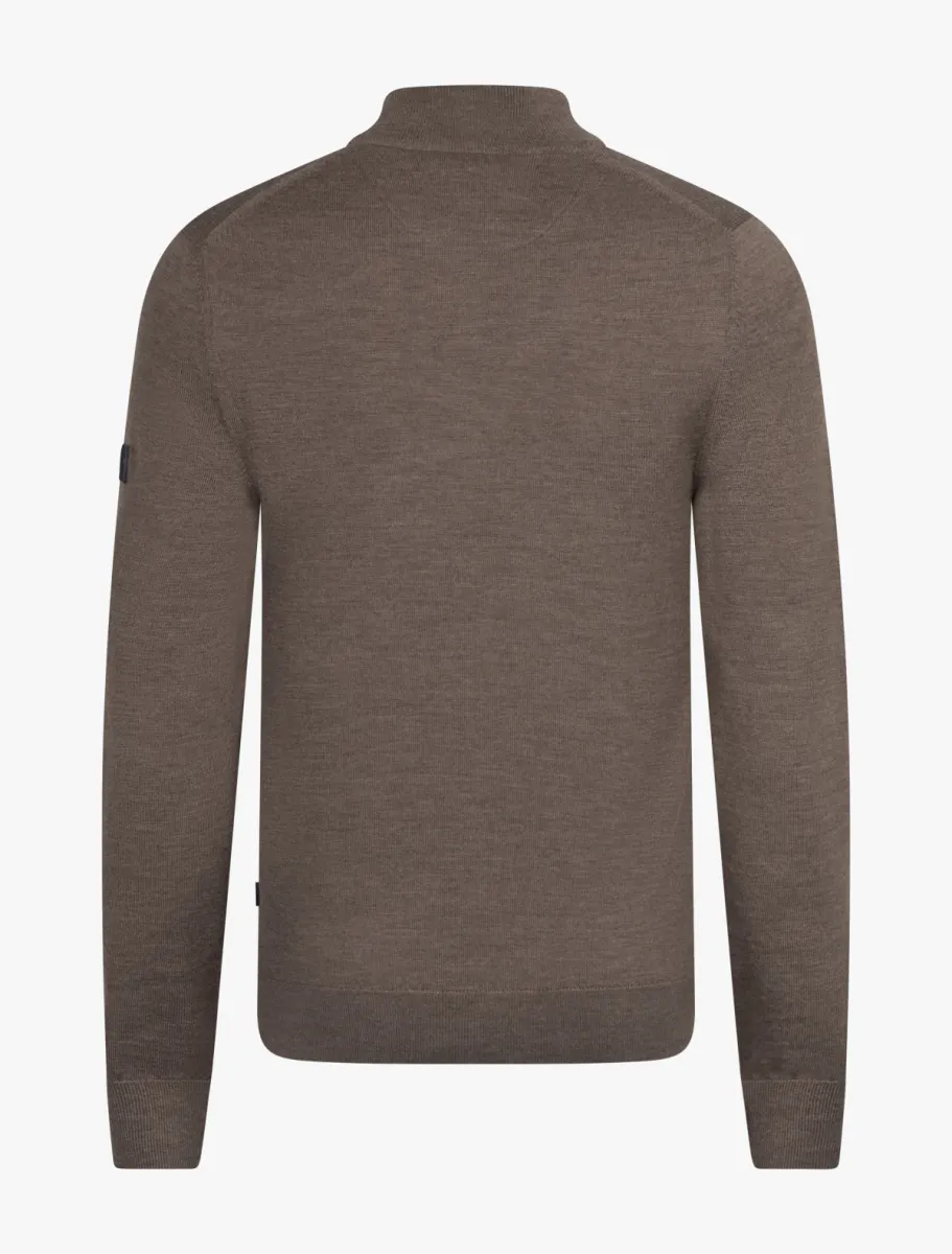 Cavallaro | Truien wol | Bruin | Merino Half Zip Pullover 2 Cavallaro Cavallaro | Truien wol | Bruin | Merino Half Zip Pullover