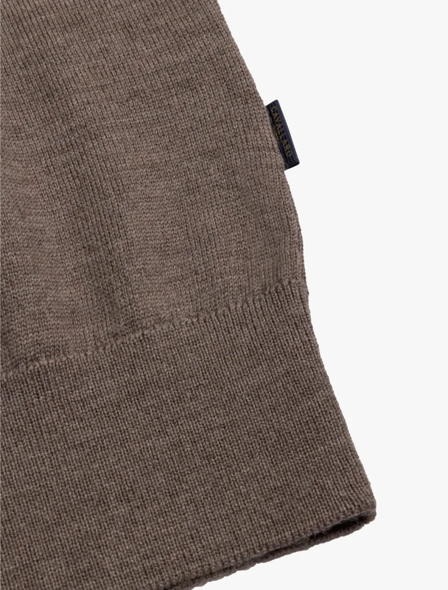 Cavallaro | Truien wol | Bruin | Merino Half Zip Pullover 3 Cavallaro Cavallaro | Truien wol | Bruin | Merino Half Zip Pullover