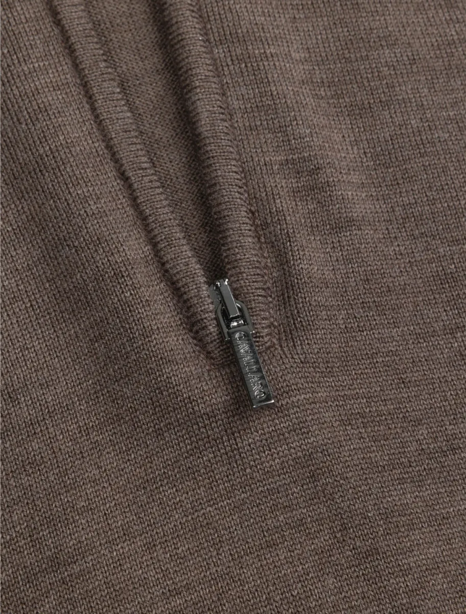 Cavallaro | Truien wol | Bruin | Merino Half Zip Pullover 4 Cavallaro Cavallaro | Truien wol | Bruin | Merino Half Zip Pullover