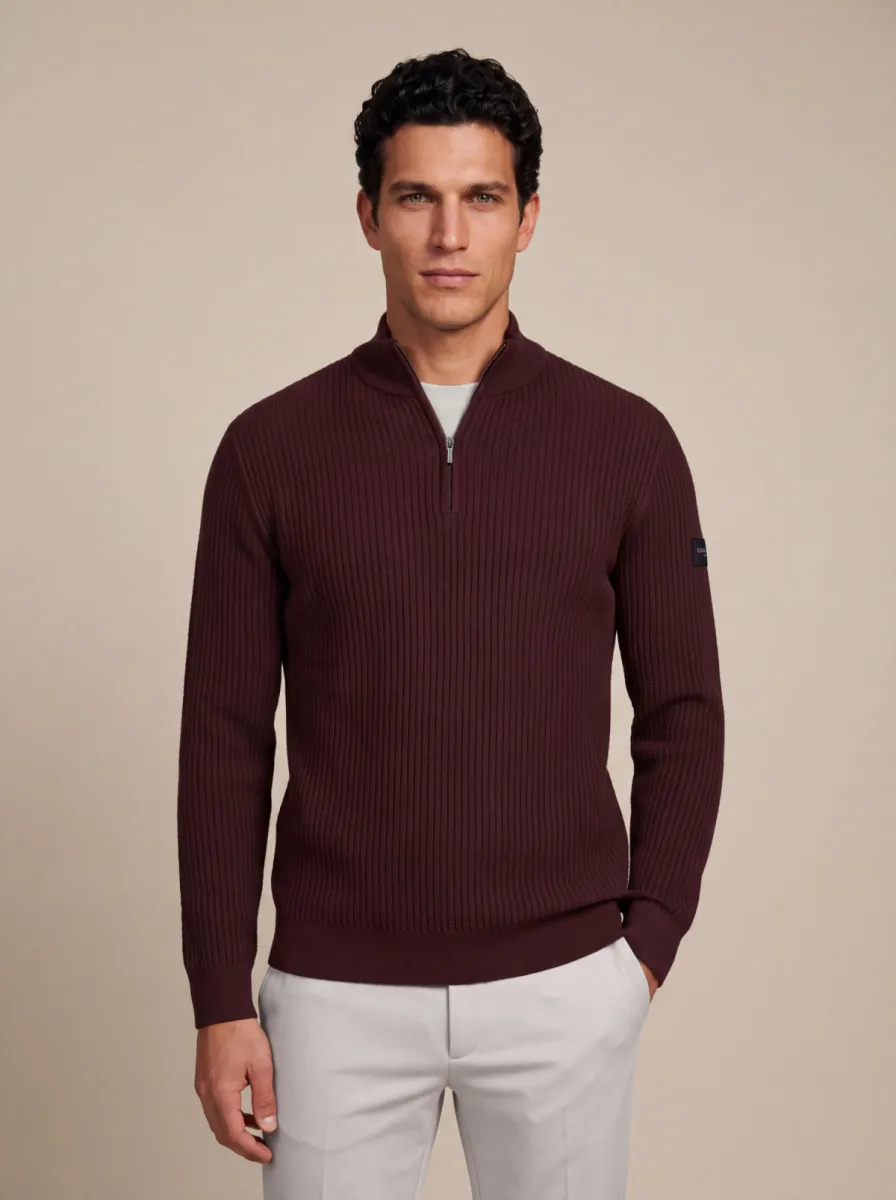 Cavallaro | Trui half zip | Tomuro | Rood | 118265016 2 Cavallaro Cavallaro | Trui half zip | Tomuro | Rood | 118265016