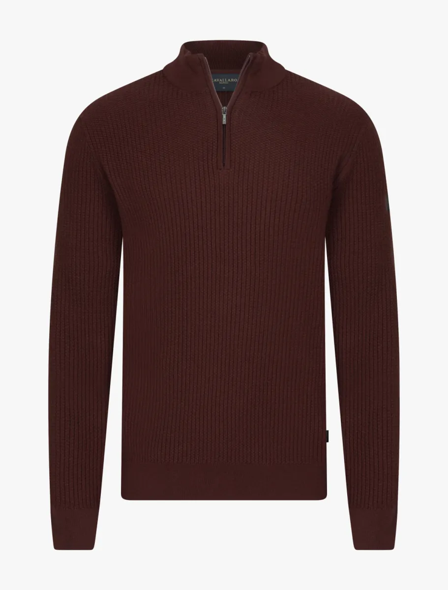 Cavallaro | Trui half zip | Tomuro | Rood | 118265016 1 Cavallaro Cavallaro | Trui half zip | Tomuro | Rood | 118265016