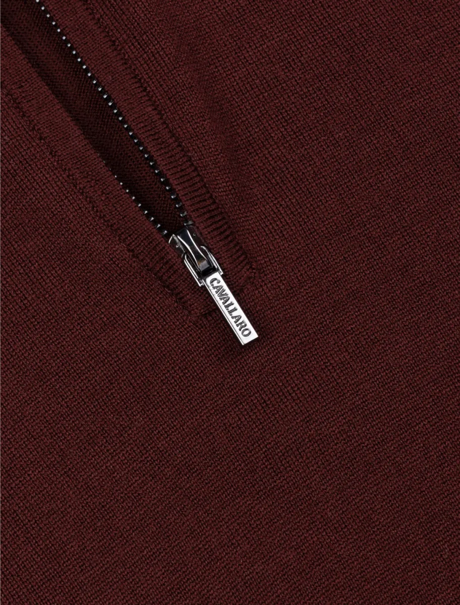Cavallaro | Saronno Half Zip Trui | Rood | 118265051 3 Cavallaro Cavallaro | Saronno Half Zip Trui | Rood | 118265051