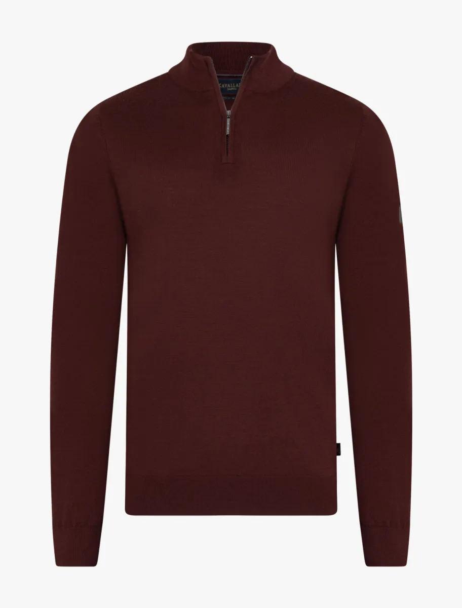 Cavallaro | Saronno Half Zip Trui | Rood | 118265051 1 Cavallaro Cavallaro | Saronno Half Zip Trui | Rood | 118265051