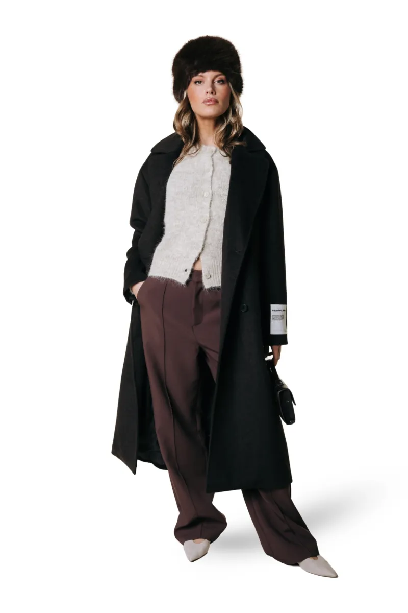 Colourful Rebel | Pantalon | Bruin | Rus uni pintuck straight pants 3 Colourful Rebel Colourful Rebel | Pantalon | Bruin | Rus uni pintuck straight pants