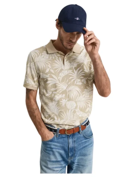 GANT Poloshirt met tropische print