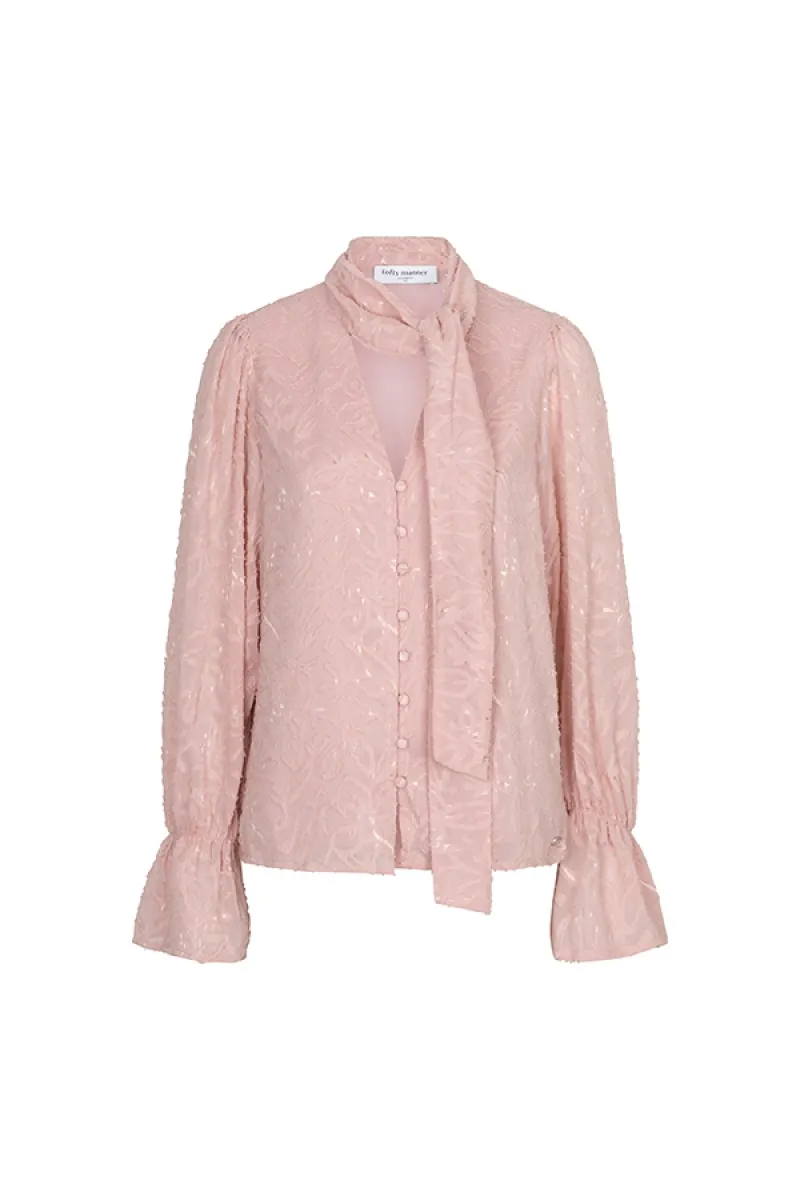 Lofty Manner Lofty Manner | Blouse met strik | Roze | Blouse Jett