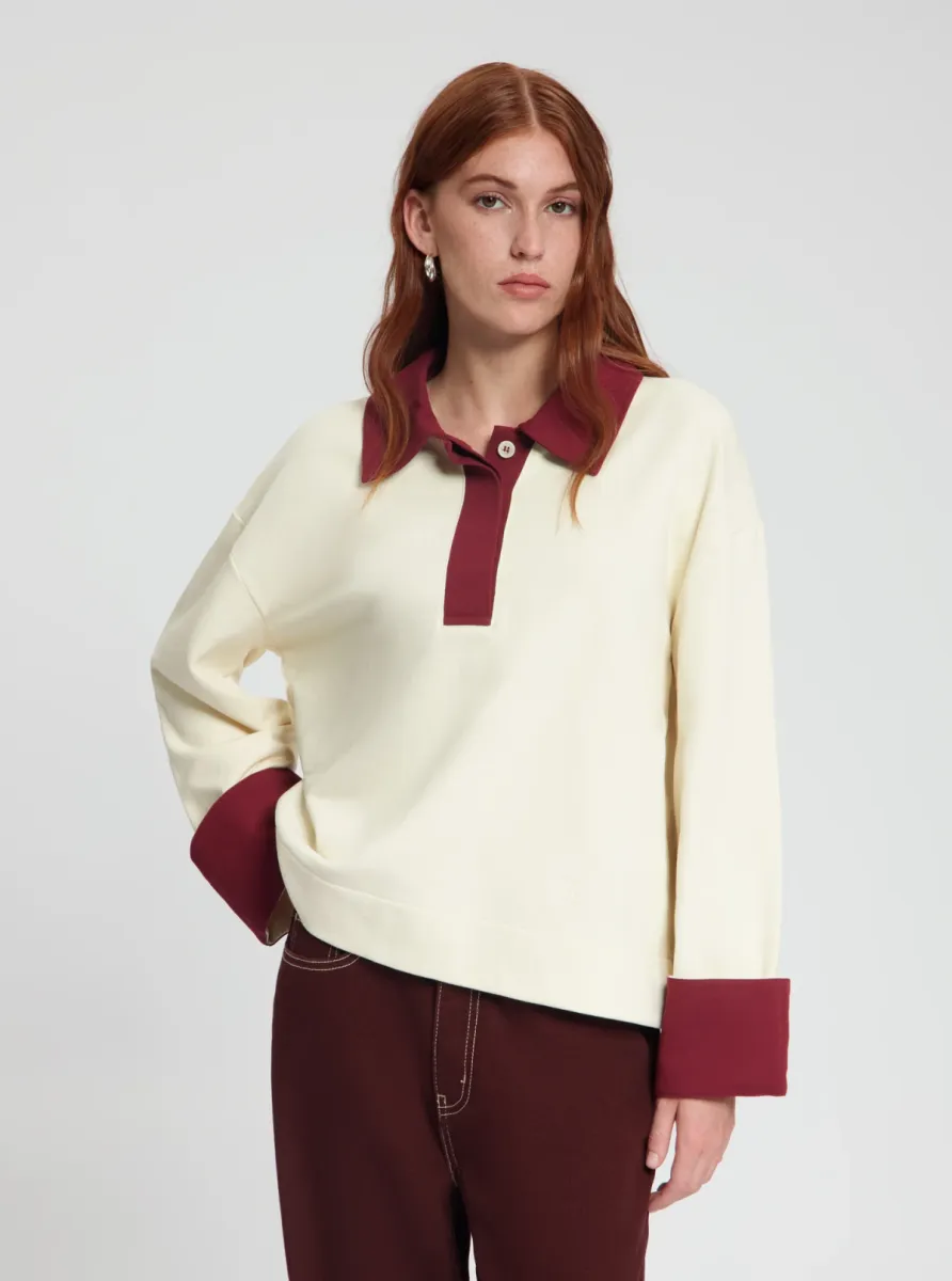 Nous Sommes | Sweater | Wit | Lucilla polo sweat 2 Nous Sommes Nous Sommes | Sweater | Wit | Lucilla polo sweat