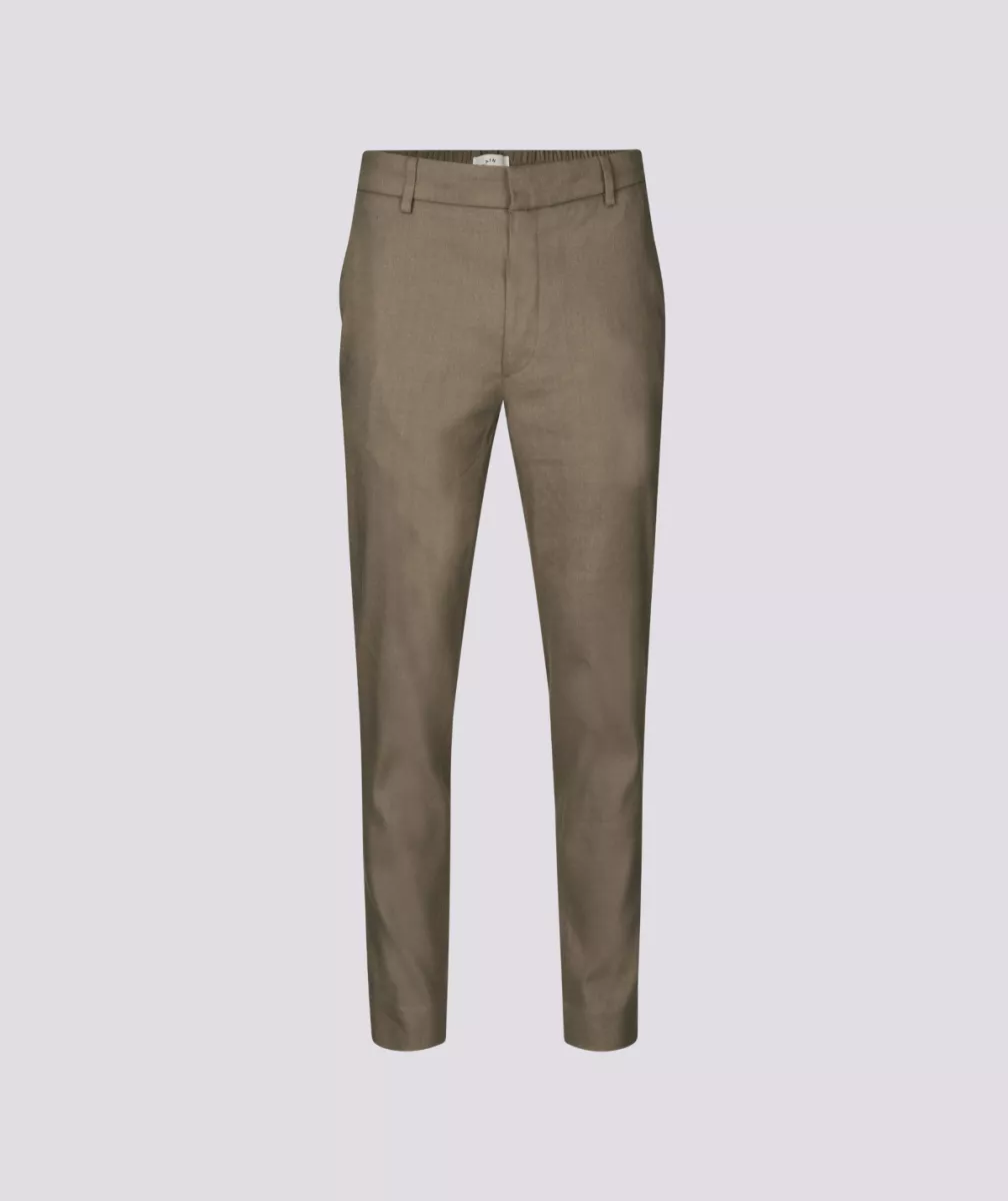 Broek | Theo | Bruin 1 Plain Broek | Theo | Bruin