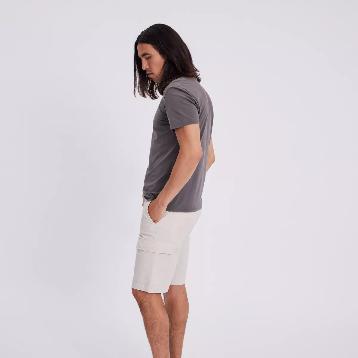 Cargo Short | Erik | white pepper 5 Plain Cargo Short | Erik | white pepper