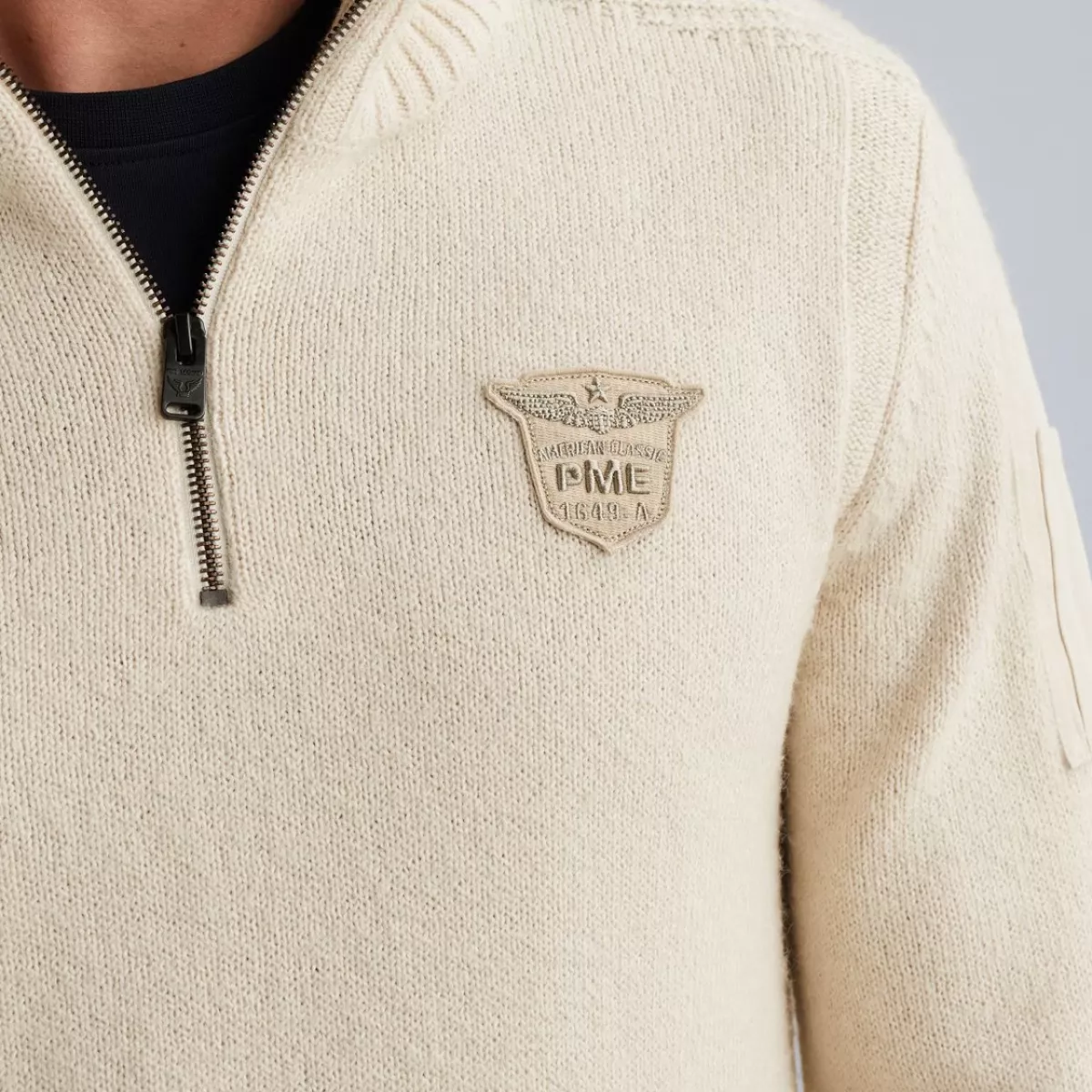 PME-Legend | Truien met halve rits | Beige | 4 PME-Legend PME-Legend | Truien met halve rits | Beige |