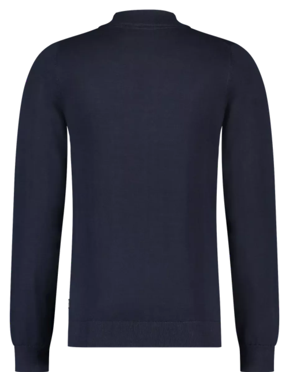 Trui | Mock neck | donkerblauw 2 Saint Steve Trui | Mock neck | donkerblauw