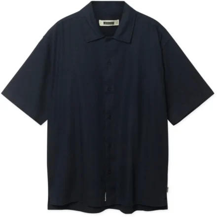 Woodbird Woodbird | Overhemd korte mouw | Blauw | Banks linen shirt