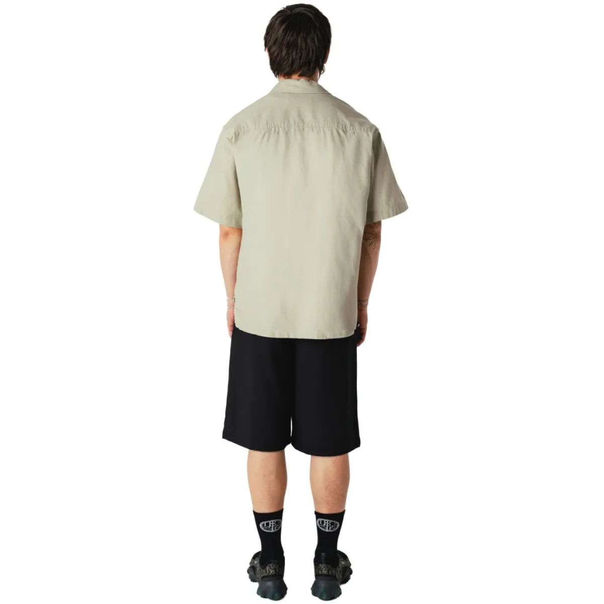 Woodbird | Korte mouw overhemd | Beige | Banks linen shirt 3 Woodbird Woodbird | Korte mouw overhemd | Beige | Banks linen shirt