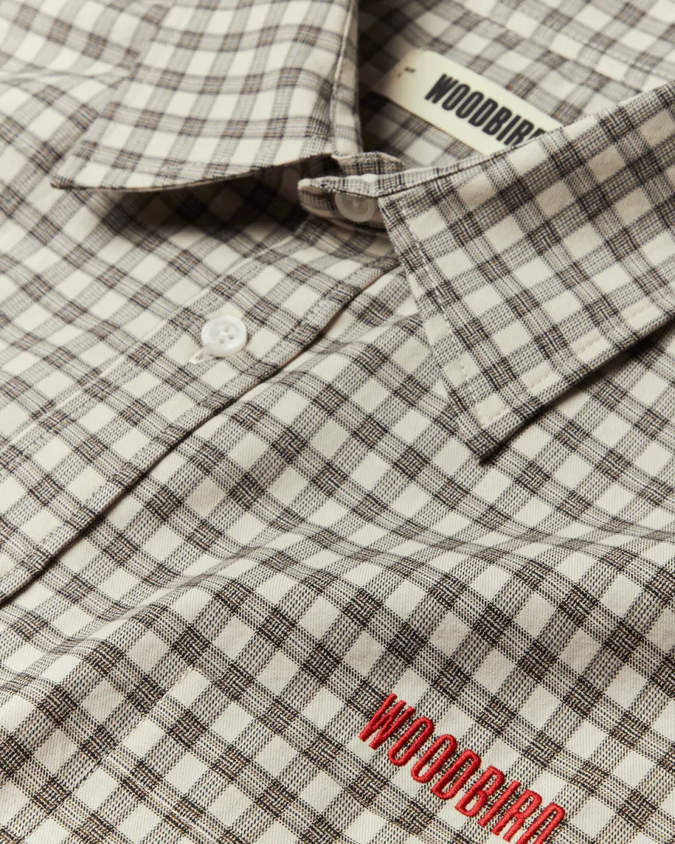 Woodbird | Overshirt | Wit | buzo emb check shirt 3 Woodbird Woodbird | Overshirt | Wit | buzo emb check shirt