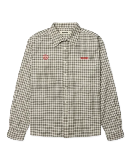 Woodbird Woodbird | Overshirt | Wit | buzo emb check shirt