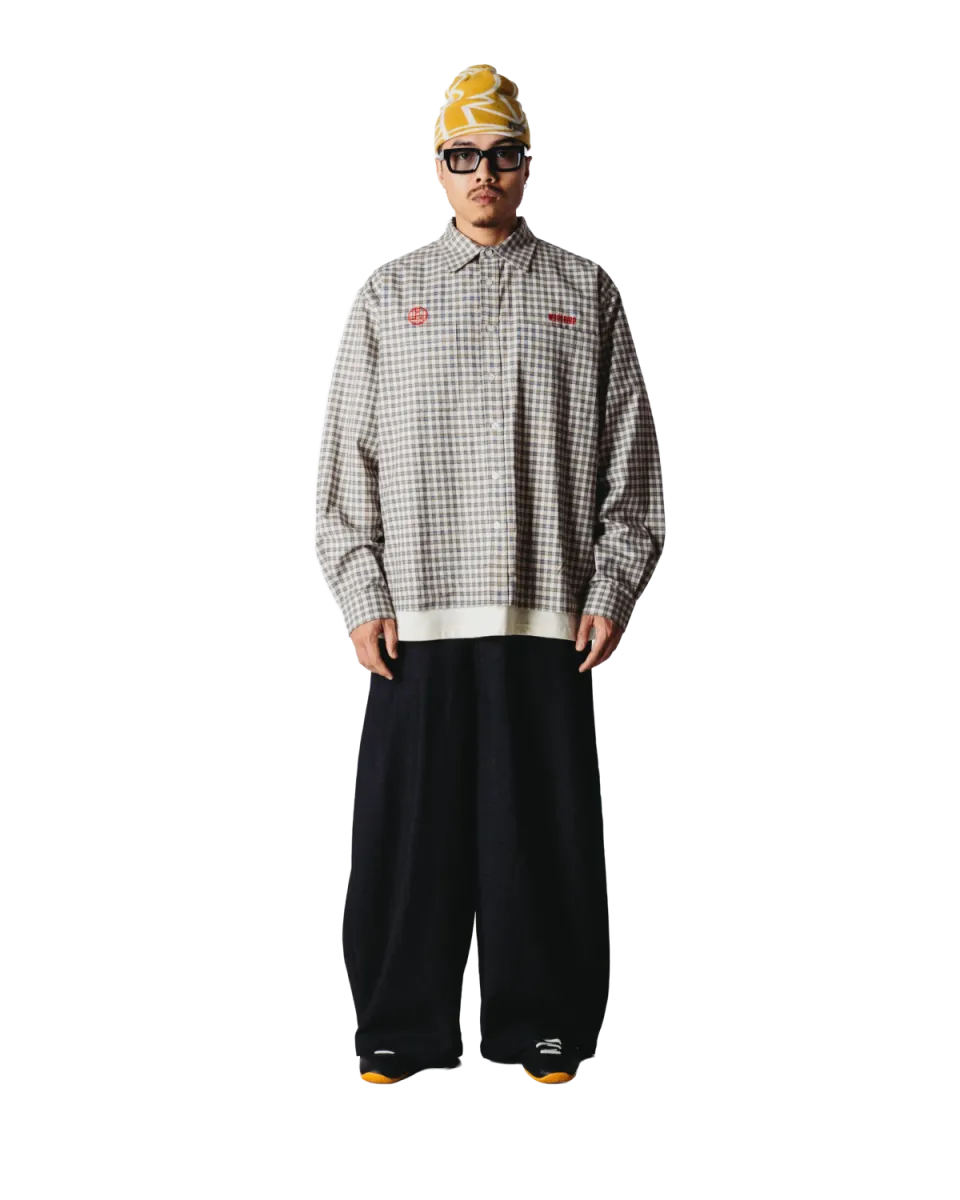 Woodbird | Overshirt | Wit | buzo emb check shirt 6 Woodbird Woodbird | Overshirt | Wit | buzo emb check shirt