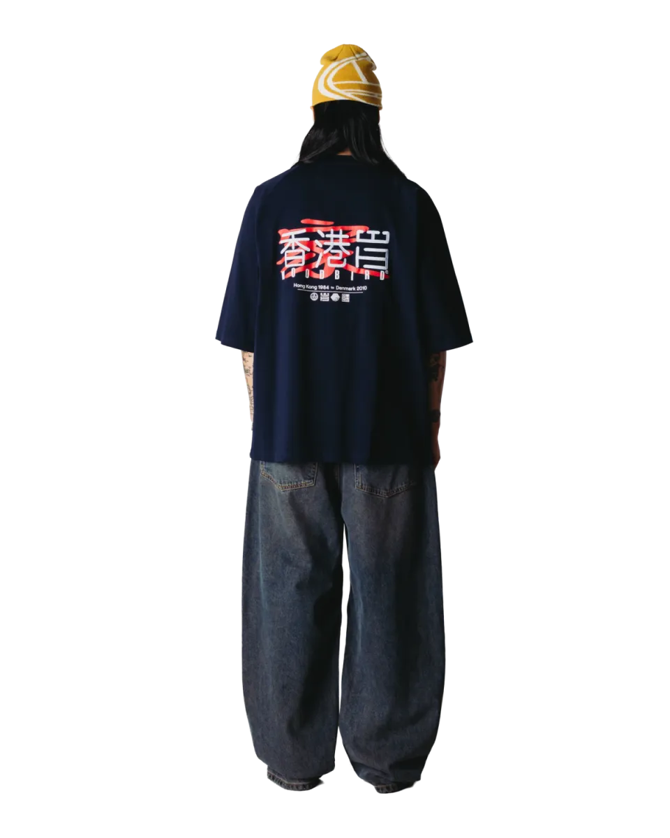 Woodbird | T-shirt | Blauw | WBBlake HK Home Tee 4 Woodbird Woodbird | T-shirt | Blauw | WBBlake HK Home Tee