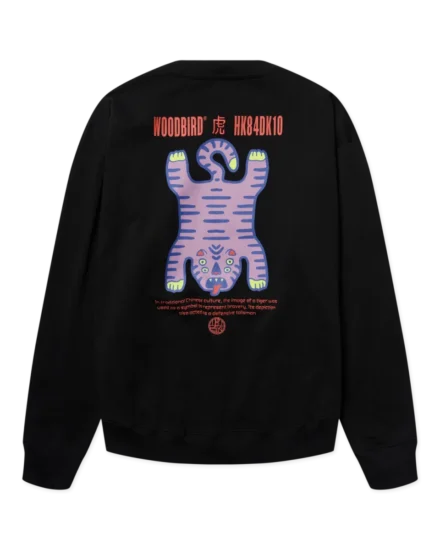 Woodbird Woodbird | Sweater | Zwart | WBDuke Tiger Crew