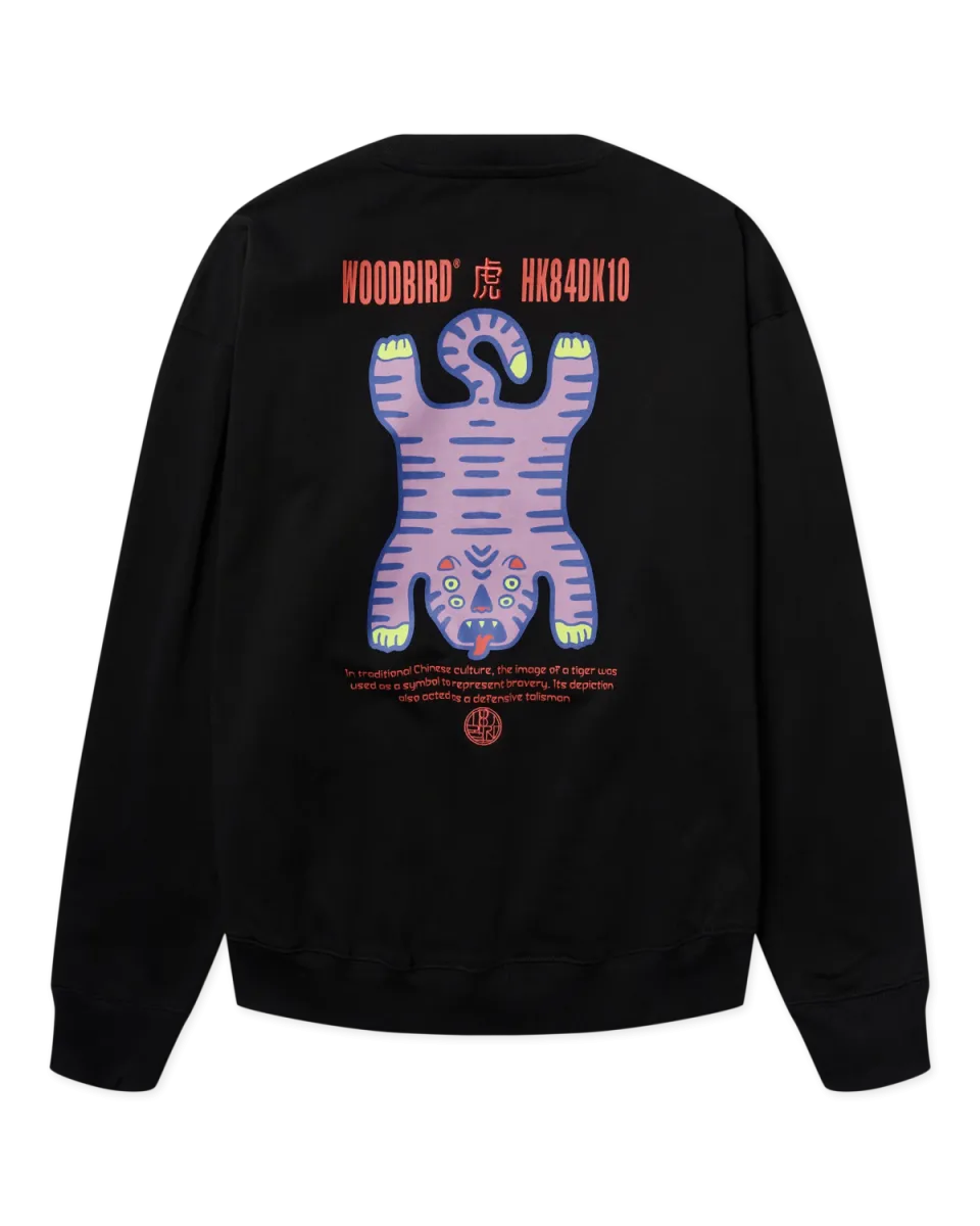 Woodbird | Sweater | Zwart | WBDuke Tiger Crew 2 Woodbird Woodbird | Sweater | Zwart | WBDuke Tiger Crew