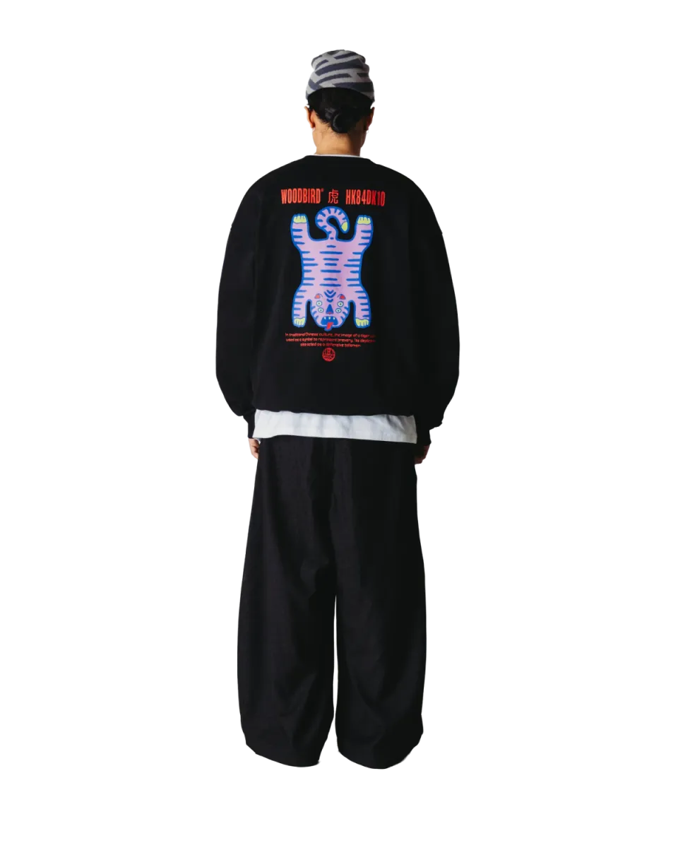 Woodbird | Sweater | Zwart | WBDuke Tiger Crew 5 Woodbird Woodbird | Sweater | Zwart | WBDuke Tiger Crew