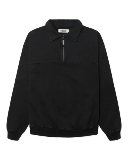 Woodbird Woodbird | Polo | Zwart | WBLoke Washed Zip Polo