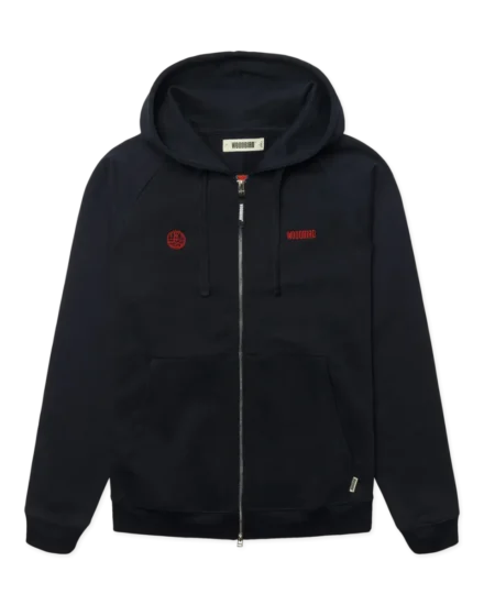 Woodbird Woodbird | Vest | Donkerblauw | WBPaw Emblem Zip hoodie