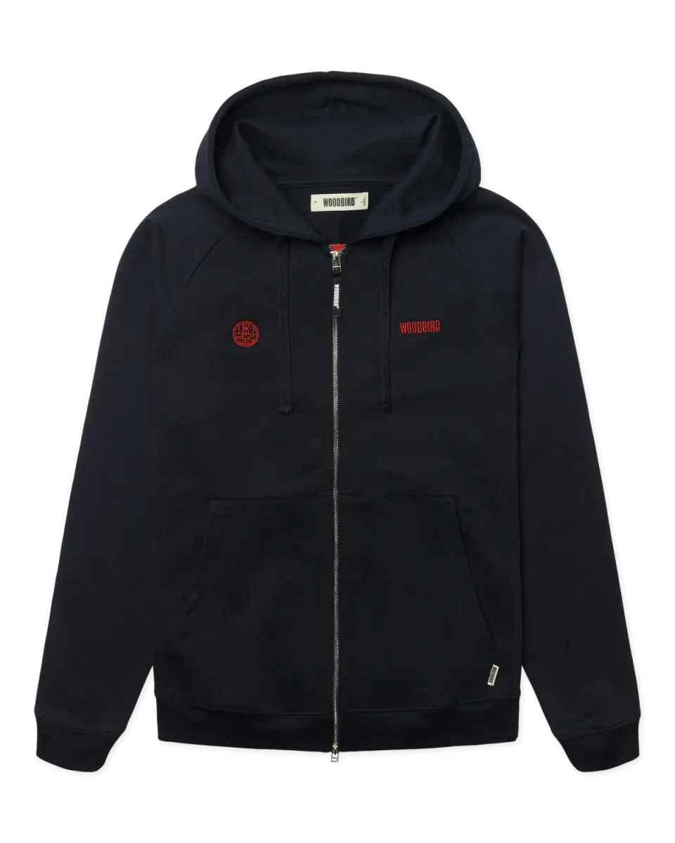 Woodbird | Vest | Donkerblauw | WBPaw Emblem Zip hoodie 1 Woodbird Woodbird | Vest | Donkerblauw | WBPaw Emblem Zip hoodie