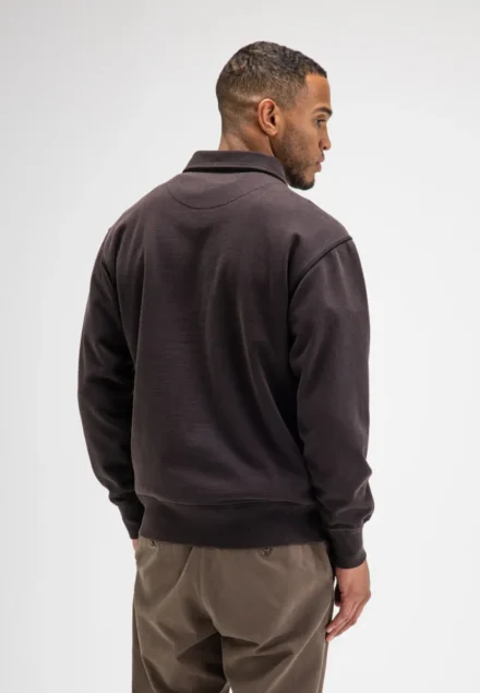 butcher of blue butcher of blue | Sweater | Donkerbruin | Curl sweat polo