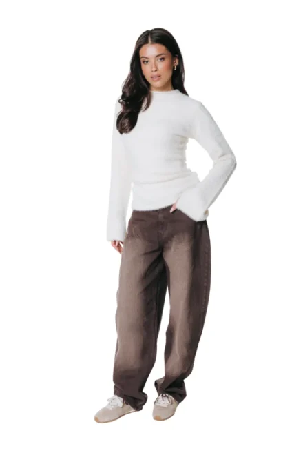 Colourful Rebel Colourful Rebel | Jeans | Donkerbruin | Jules Barrel high rise pants