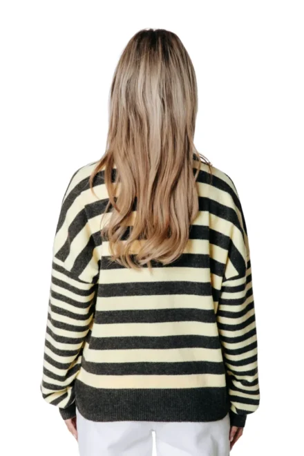 Colourful Rebel Colourful Rebel | Truien katoen | Bruin streep | Linsey striped fluffy