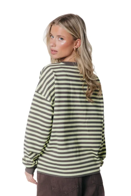 Colourful Rebel Colourful Rebel | Sweater | Bruin streep | multi stripe longsleeve