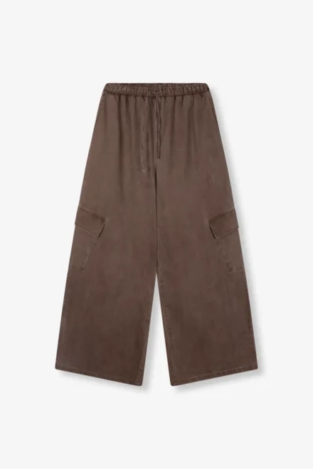 Refined Department Refined Department | Wide leg cargo broek | Donkerbruin | Mila pants