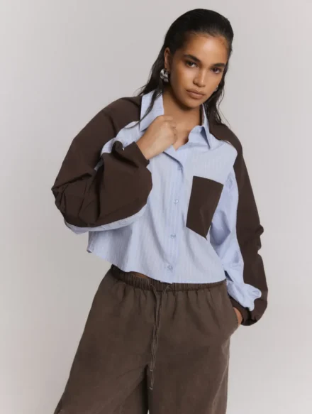Refined Department Refined Department | Shirt lm katoen | Blauw streep | Noor Blouse