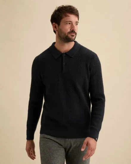 Vanguard Vanguard | Gebreide polo trui | Donkerblauw | VKW2610346